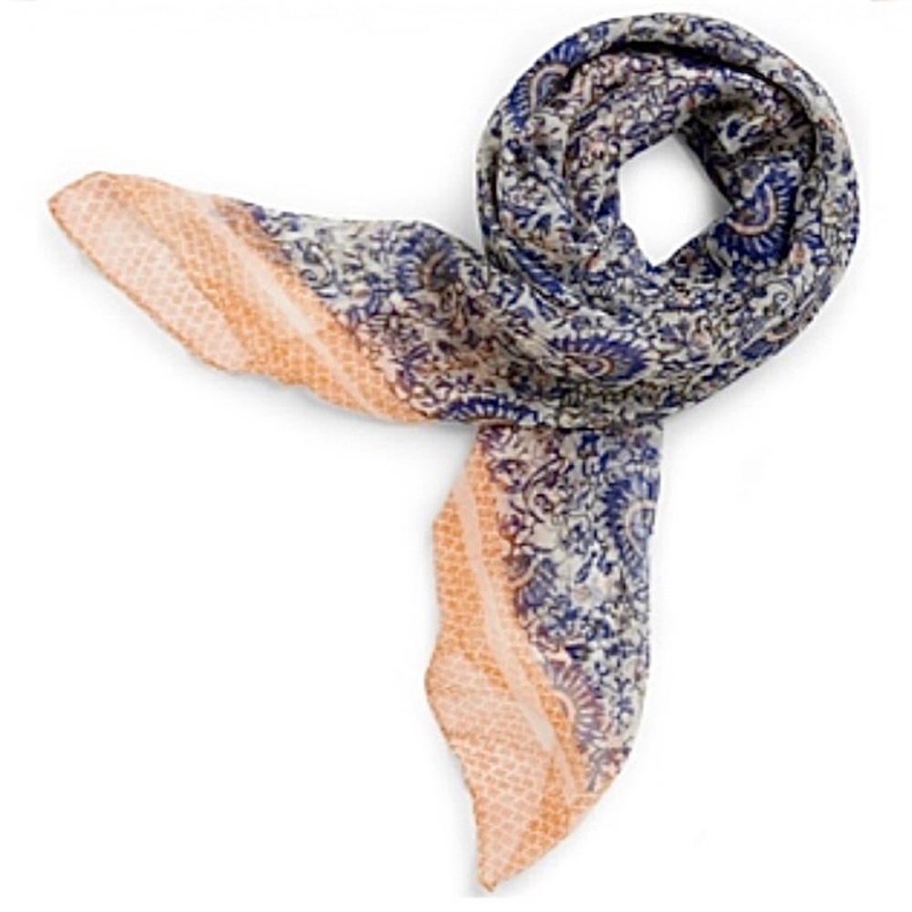 Tory Burch Silk Scarf in Ocean Mist. NWT - Picture 2 of 11